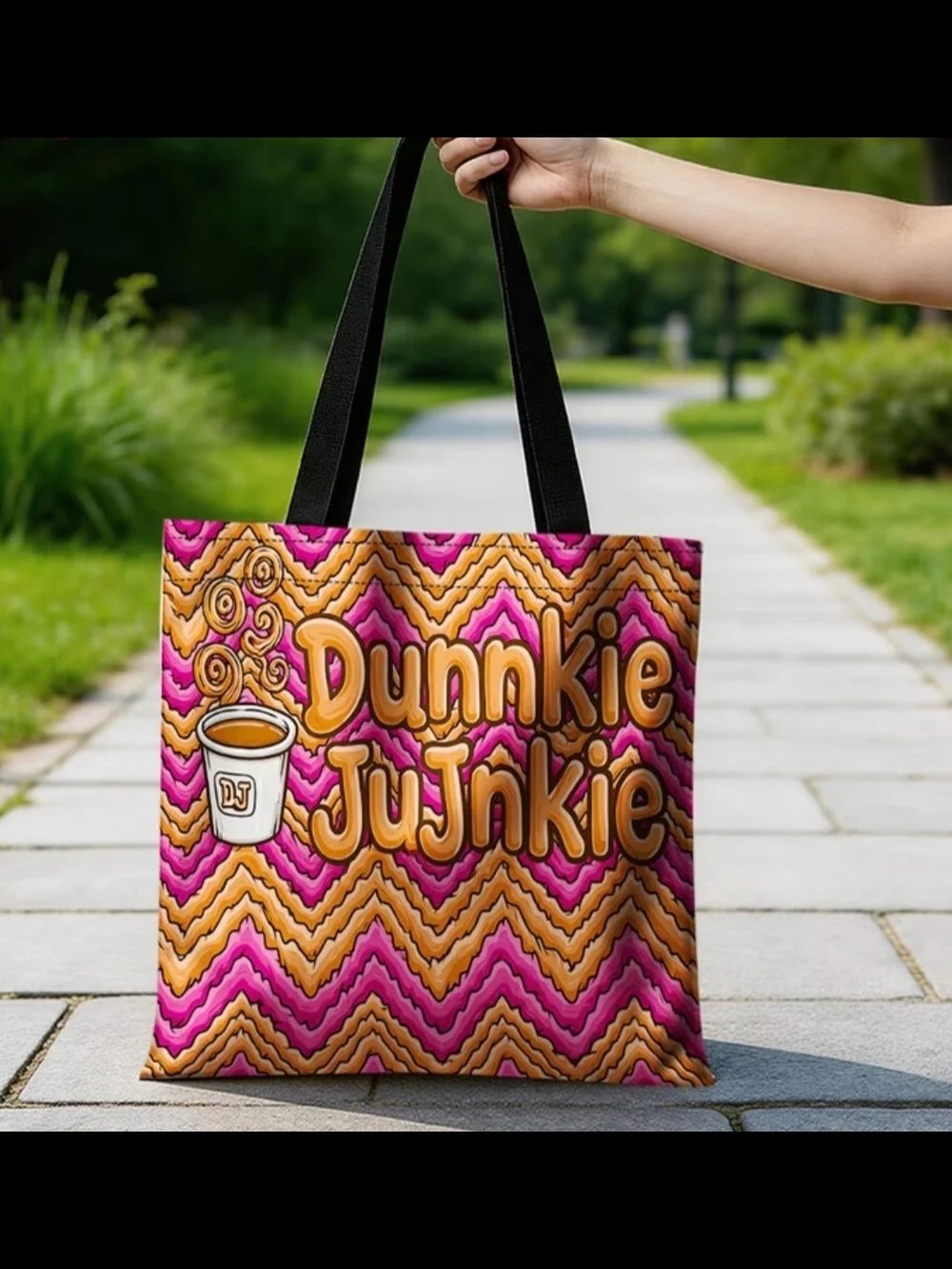 Dunnkie JuJnkie Pink & Orange Tote Bag by